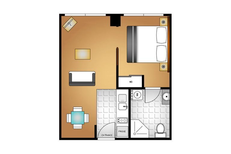 One Bedroom Floorplan